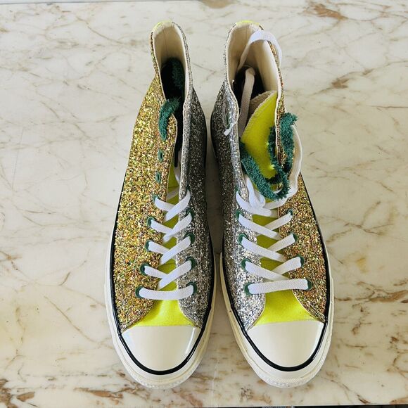 CONVERSE x JW ANDERSON Gold Silver Glitter Chuck 70 High Top - US 10.5 M/12.5 W - Picture 2 of 12